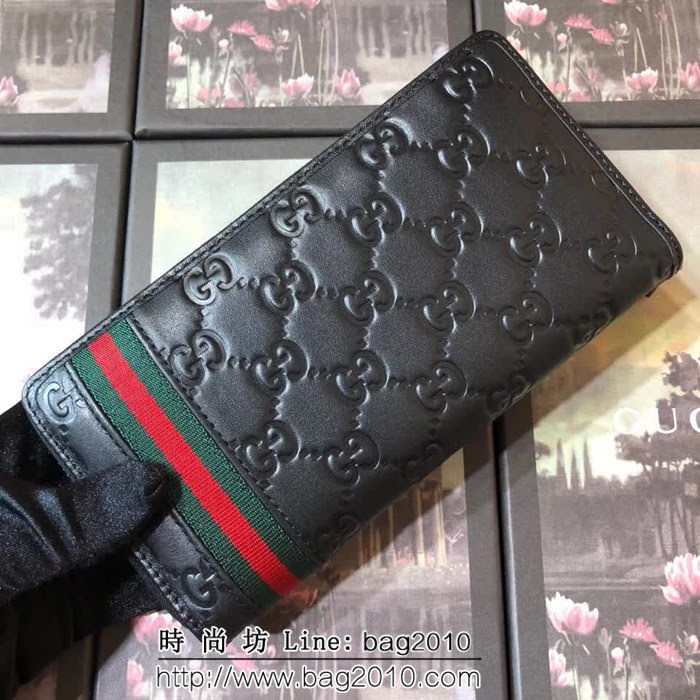 GUCCI古馳 專櫃同步 紅綠織帶 單拉皮夾 291105 克壓花皮 WTG1349